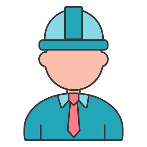 Builder foreman helmet tie manager flat PNG Design