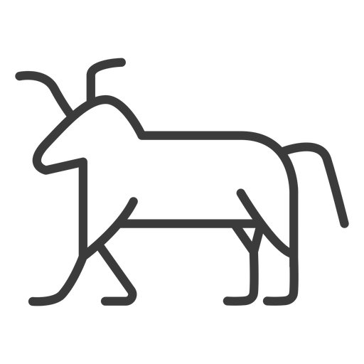 Toro vaca animal cuerno trazo Diseño PNG