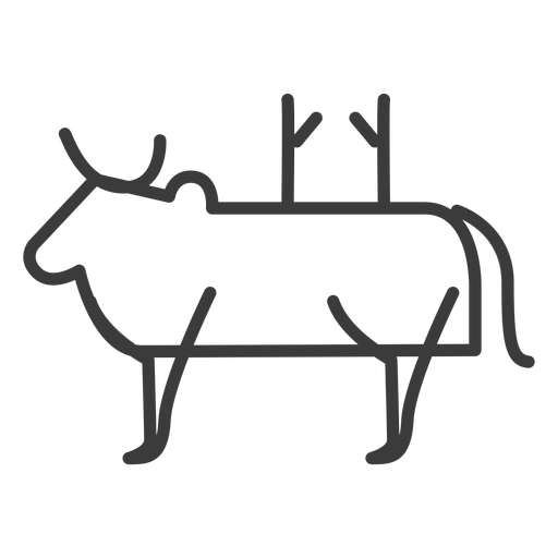 Toro cuerno de vaca ganado cola joroba divinidad Diseño PNG