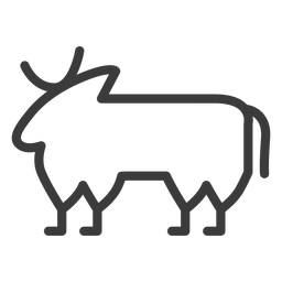 Bull cow isis buchis stroke PNG Design