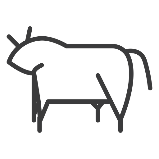 Bull cow isis fat cattle stroke PNG Design