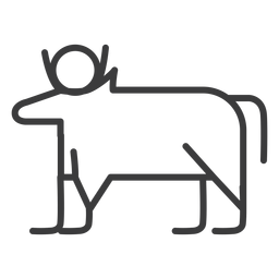 Bull cow isis sun horn divinity stroke PNG Design