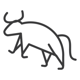 Bull tail cow animal isis horn divinity stroke PNG Design