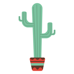 Kaktustopf flach PNG-Design