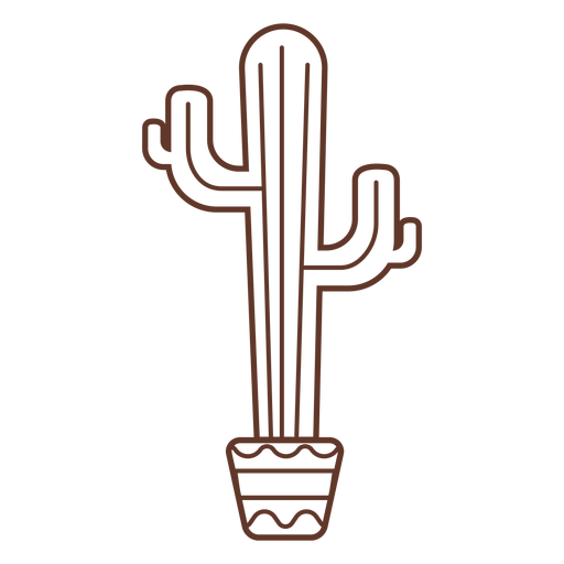 Kaktus-Schlaganfall PNG-Design