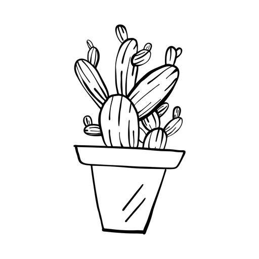Cactus Pot Thorn Sketch Transparent Png Svg Vector File
