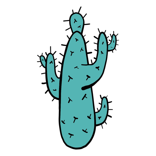 Bosquejo de color de color de espina de cactus Diseño PNG