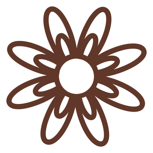 Trazo de aster de pétalo de flor de manzanilla Diseño PNG