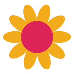 Camomile flower sunflower petal aster flat PNG Design