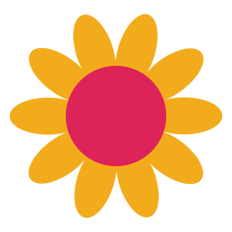 Manzanilla flor girasol pétalo aster plano Diseño PNG