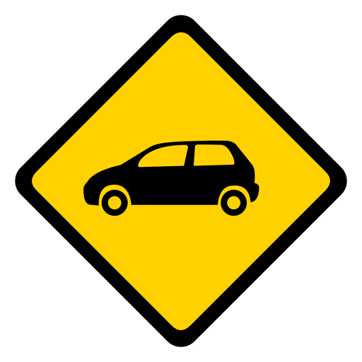 Car automobile rhomb warning flat PNG Design
