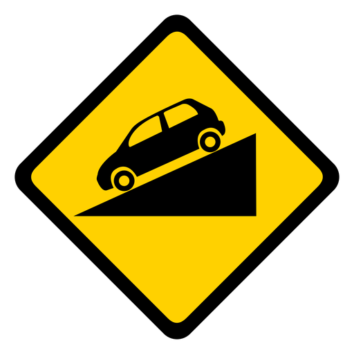 Auto absteigende Raute Warnung flach PNG-Design