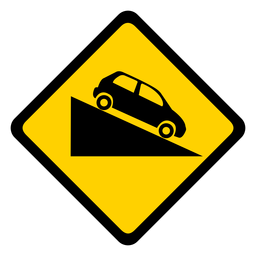 Auto-Abstiegs-Rautenwarnung PNG-Design