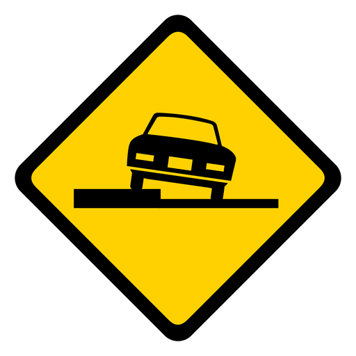 Car parking rhomb warning flat PNG Design