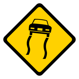 Car sliding track rhomb warning flat PNG Design