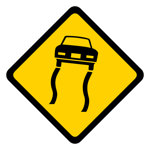 Autoschiebeweg Raute Warnung flach PNG-Design