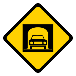 Aviso de losango do túnel do carro plano Desenho PNG