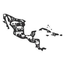 Central america map silhouette PNG Design