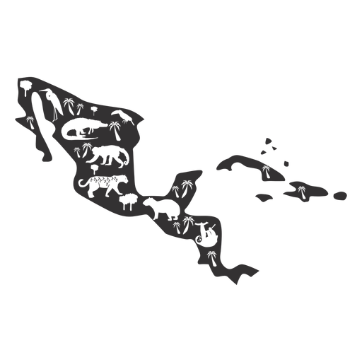 Mittelamerika Karte Silhouette PNG-Design