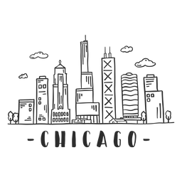 Adesivo de arranha-céu no centro de negócios do Chicago spire Desenho PNG