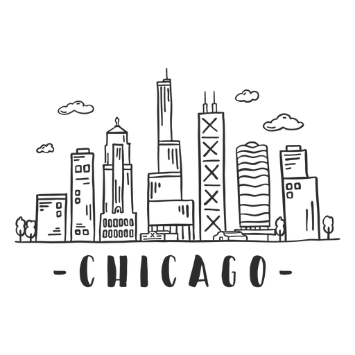 Chicago spire business center sky scraper skyline sticker PNG Design