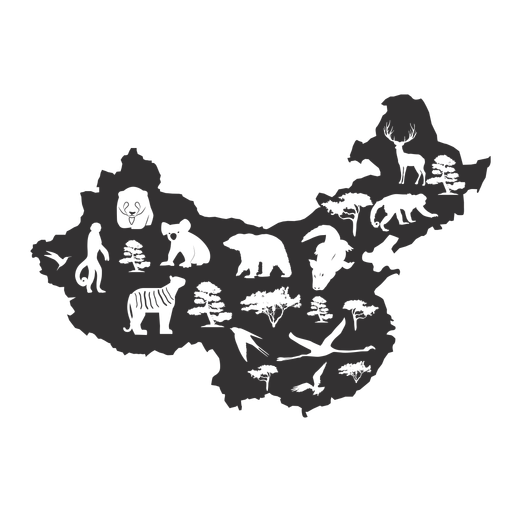 Silhueta de China Desenho PNG