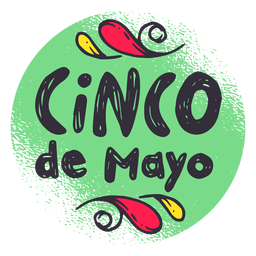 Etiqueta engomada del emblema de la insignia del cinco de mayo Diseño PNG