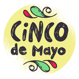 Etiqueta engomada de la insignia del cinco de mayo Diseño PNG