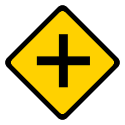 Cruce cruzado cruce de rombos advertencia plana Transparent PNG