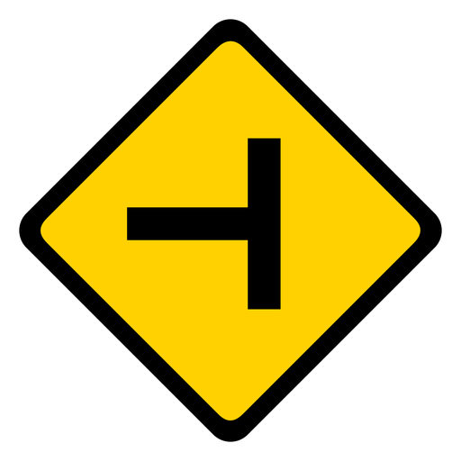 Crossing crossroads rhomb warning flat