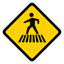 Cruzando aviso de losango de pedestre plano Desenho PNG