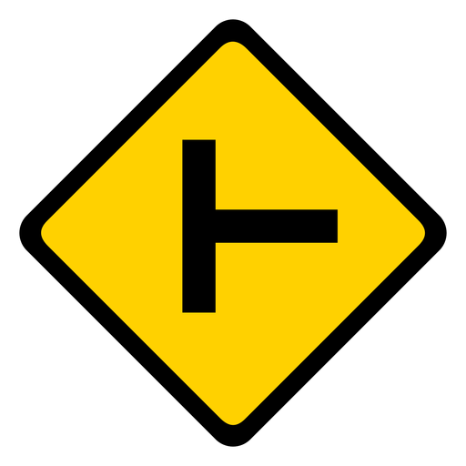 Crossroads crossing rhomb warning flat PNG Design
