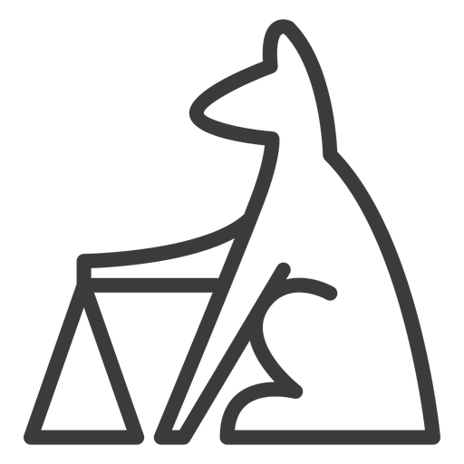 Dog pyramid animal triangle divinity stroke PNG Design