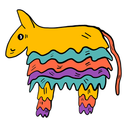Donkey piñata color colour sketch PNG Design Transparent PNG