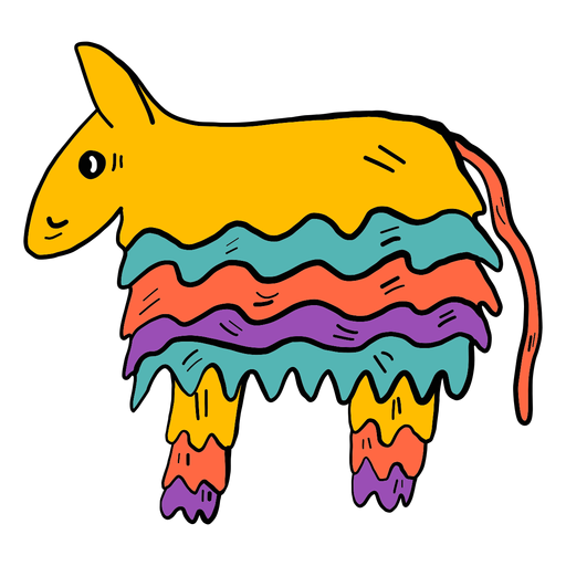 Donkey piÃ±ata color colour sketch PNG Design