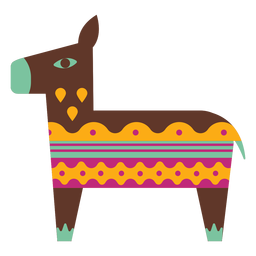Línea de punto de burro plana Diseño PNG