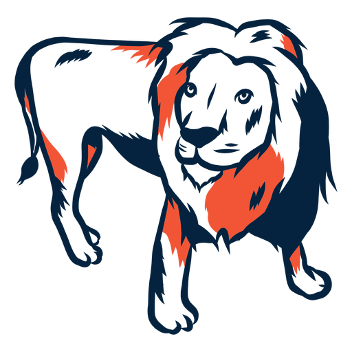 Ilustración de león duotono Diseño PNG