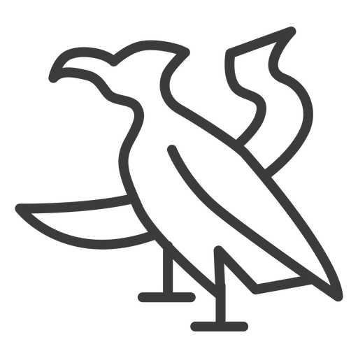 Eagle beak wing falcon stroke PNG Design