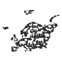 Silueta del mapa de europa Diseño PNG