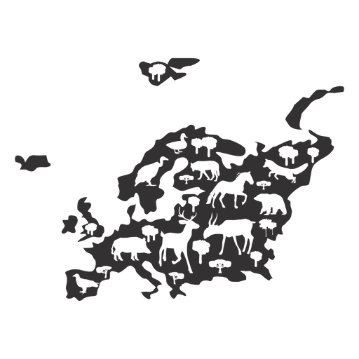 Europe map silhouette PNG Design