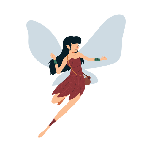 Fairy dress wing leaf dance illustration PNG Design