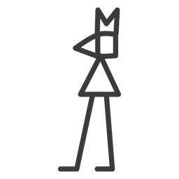 Figure crown leg triangle divinity stroke PNG Design