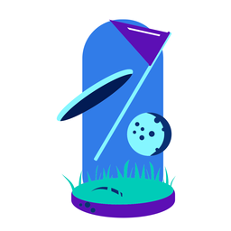 Flag grass ball golf course course lawn flat PNG Design