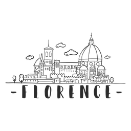 Pegatina del horizonte de Florencia Diseño PNG