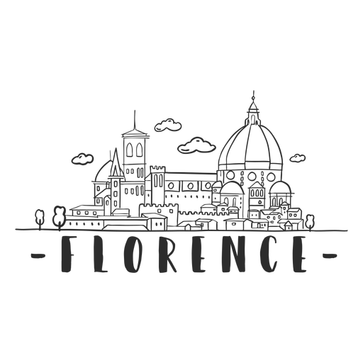 Florence skyline sticker PNG Design