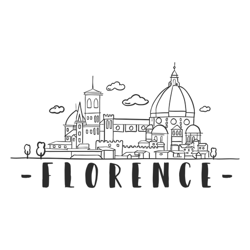 Florenz Skyline Gekritzel Aufkleber PNG-Design