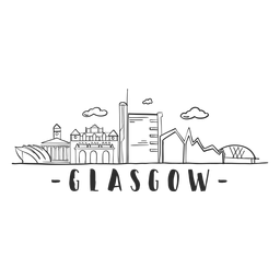 Glasgow Skyline Aufkleber PNG-Design