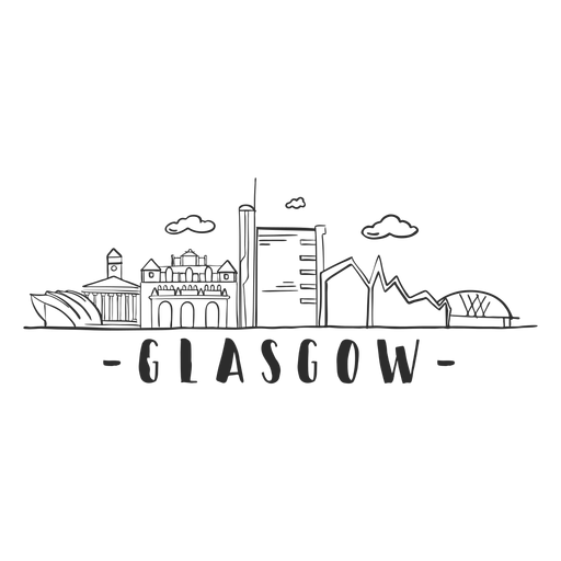 Pegatina del horizonte de Glasgow Diseño PNG