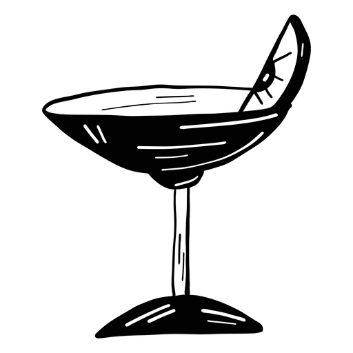 Glass cocktail orange lemon slice sketch PNG Design