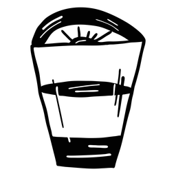 Esboço de fatia de limão e laranja suco de vidro Desenho PNG